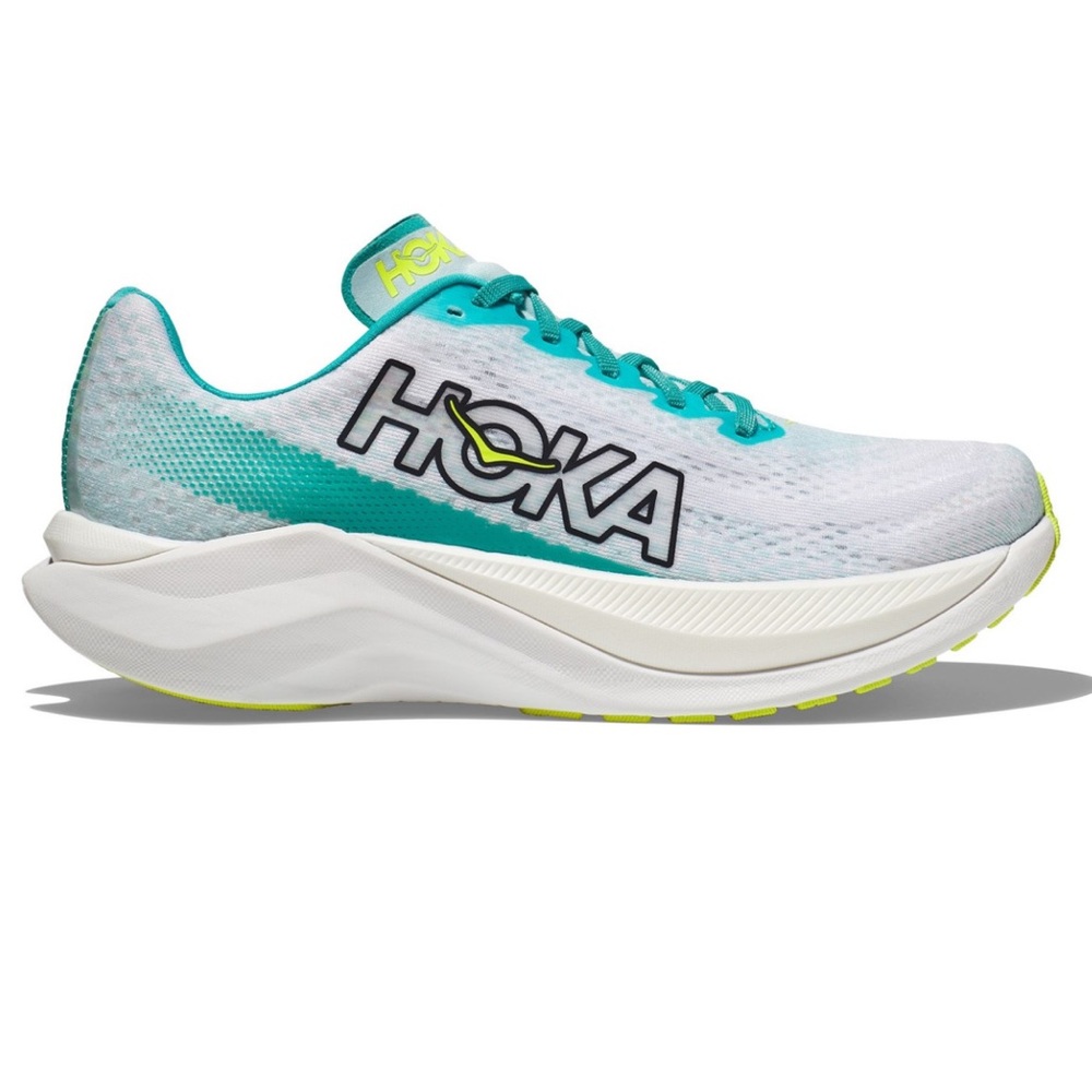 HOKA Women's White & Teal Performance Running Shoe